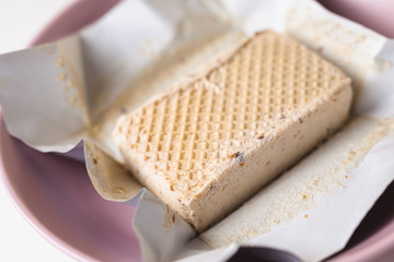 ice cream in briquette