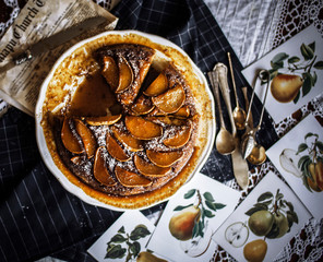 pear pie table setting tea