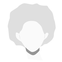 Short curly hair flat illustration on white