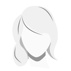 Middle-length hair flat illustration on white