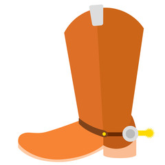 Orange boot flat illustration on white