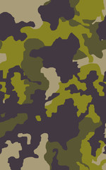 Camouflage seamless pattern background. Classic clothing style masking camo repeat print.