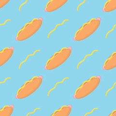 Hot Dogs Seamless Pattern