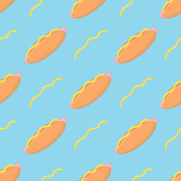 Hot Dogs Seamless Pattern