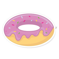 sticker with donut vector