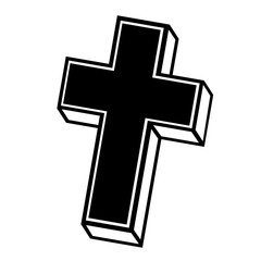 Cross flat illustration on white