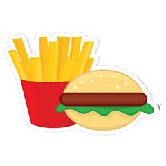 hamburger and french fries