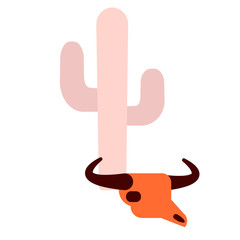 Obraz premium Wild west flat illustration on white