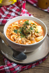 Fresh tomato soup with conchigliette.