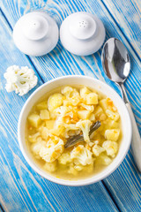 Fresh cauliflower soup.