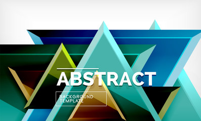 Triangular low poly background design, multicolored triangles
