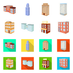 Vector illustration of construction and building symbol. Set of construction and estate stock symbol for web.