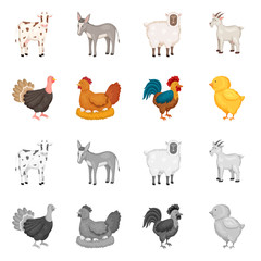 Vector design of breeding and kitchen  icon. Collection of breeding and organic  vector icon for stock.