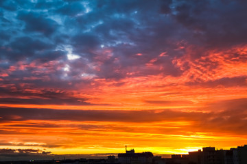 Sunset in the city.