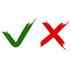 Check mark. x letter/ brush style.