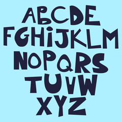 Cute funny childish alphabet