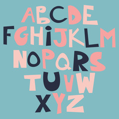 Cute funny childish alphabet