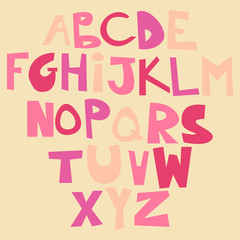 Cute funny childish alphabet