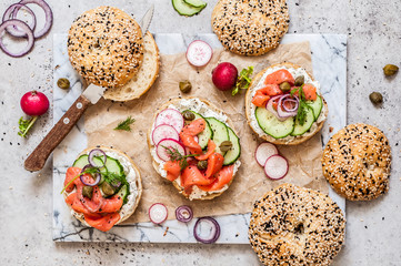Salmon Bagel Sandwiches