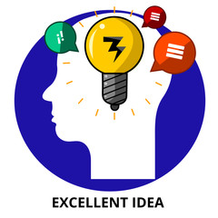Excellent Idea Abstract Icon Surrealism Vector