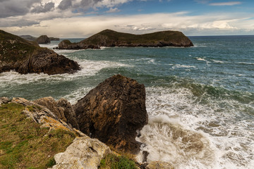 Fototapeta na wymiar Coastal landscape of Poo de Llanes. Asturias. Spain.
