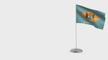 Delaware 3D waving flag illustration.