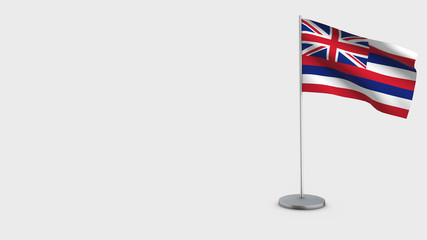 Hawaii 3D waving flag illustration. © MLMedia