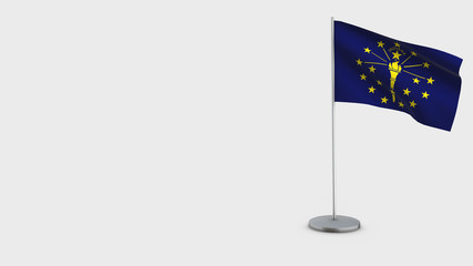Indiana 3D waving flag illustration.