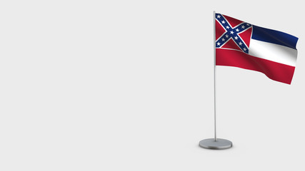 Mississippi 3D waving flag illustration.