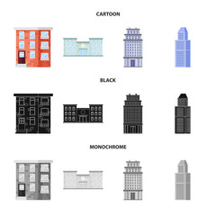 Naklejka premium Isolated object of municipal and center symbol. Set of municipal and estate stock symbol for web.