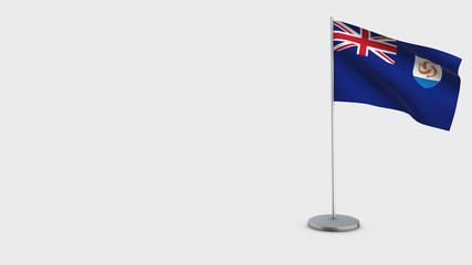 Anguilla 3D waving flag illustration.