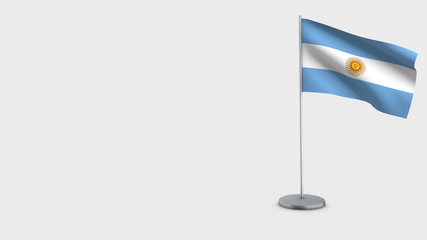 Argentina 3D waving flag illustration.