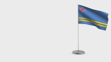 Aruba 3D waving flag illustration.