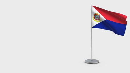 Sint Maarten 3D waving flag illustration.