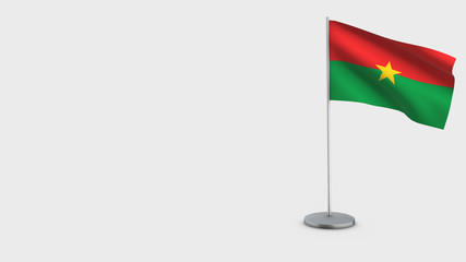 Burkina Faso 3D waving flag illustration.
