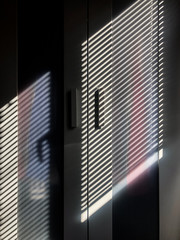 Wardrobe with windows blind artistic shadow