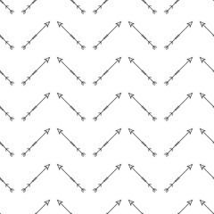 Zig zag arrows seamless pattern on white background