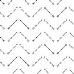 Zig zag arrows seamless pattern on white background