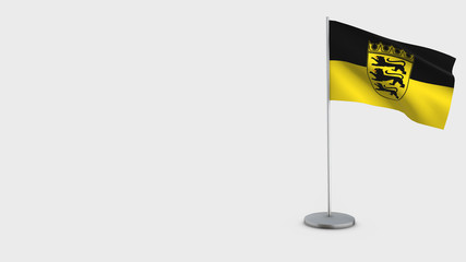 Baden-Wuerttemberg 3D waving flag illustration.