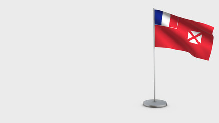 Wallis And Futuna 3D waving flag illustration.