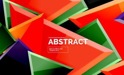 Glossy squares and triangles geometric backgrounds