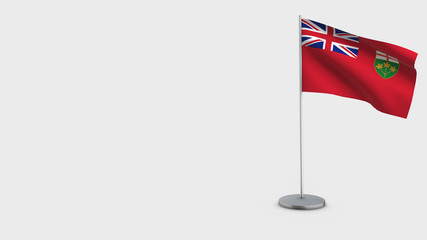 Ontario 3D waving flag illustration.