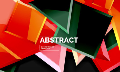 Glossy squares and triangles geometric backgrounds