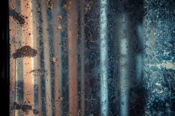 Antique cracked mirror with blurred abstract reflection. The concept of past time, memories. Retro...