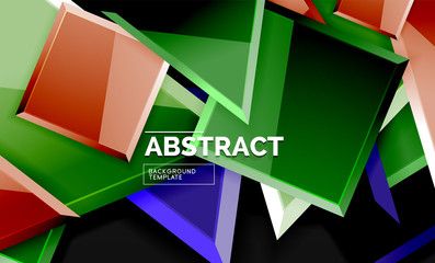 Glossy squares and triangles geometric backgrounds