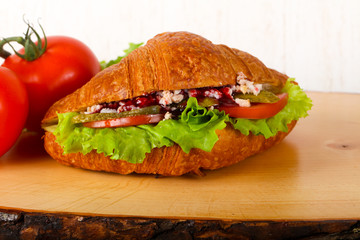 Croissant with meat