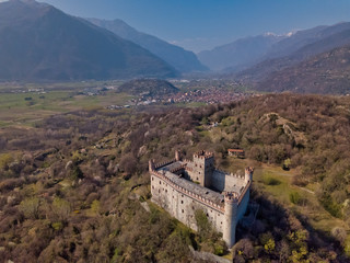 Fototapeta premium Aerial view of Montalto Dora's Castle