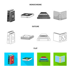 Vector design of training and cover sign. Set of training and bookstore  stock symbol for web.