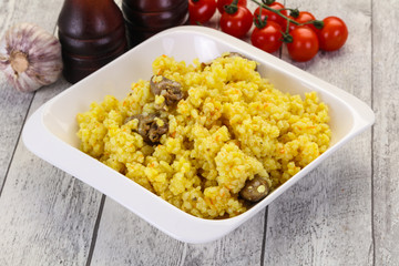 Rice with Chicken hearts