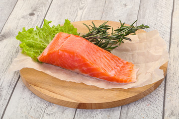 Piece of raw salmon